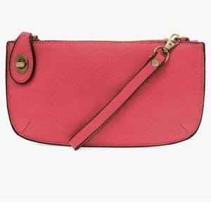 Joy Susan Coral Leather Wristlet Wallet Clutch with Lock Like New